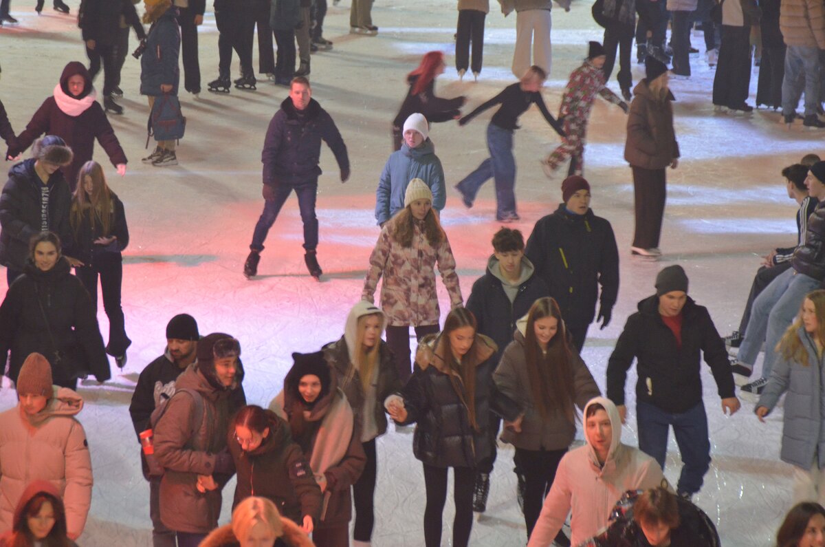 Люди на катке. - Наталья Вязигина