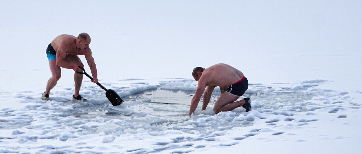 Моржи провожают старый год. - Милешкин Владимир Алексеевич 
