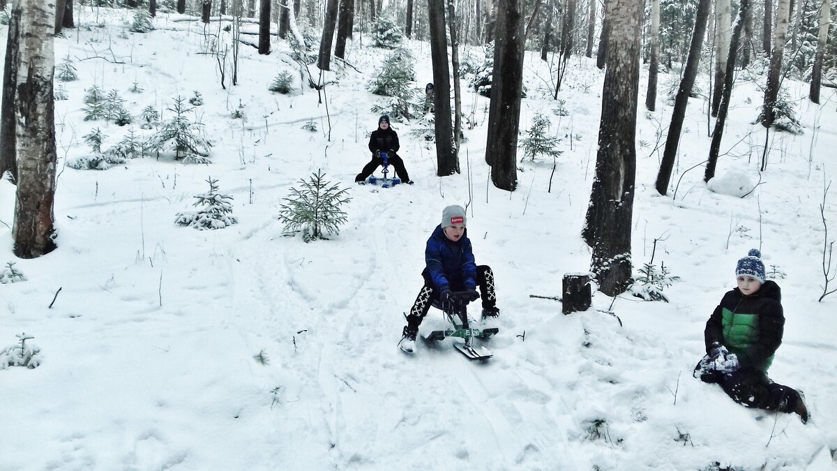 осваивают снежную гору - Владимир 