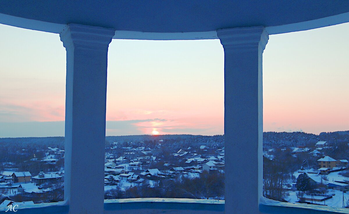 Вид на село из беседки - Любовь Сахарова