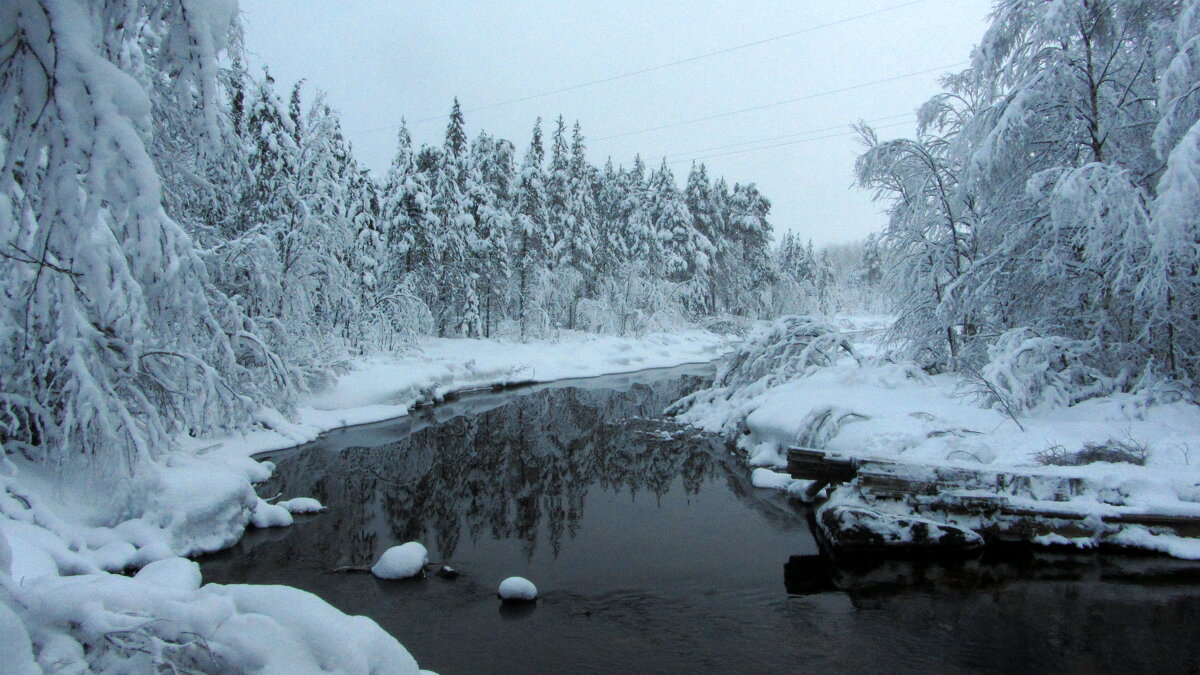 Река в зимнем лесу. - Галина Полина