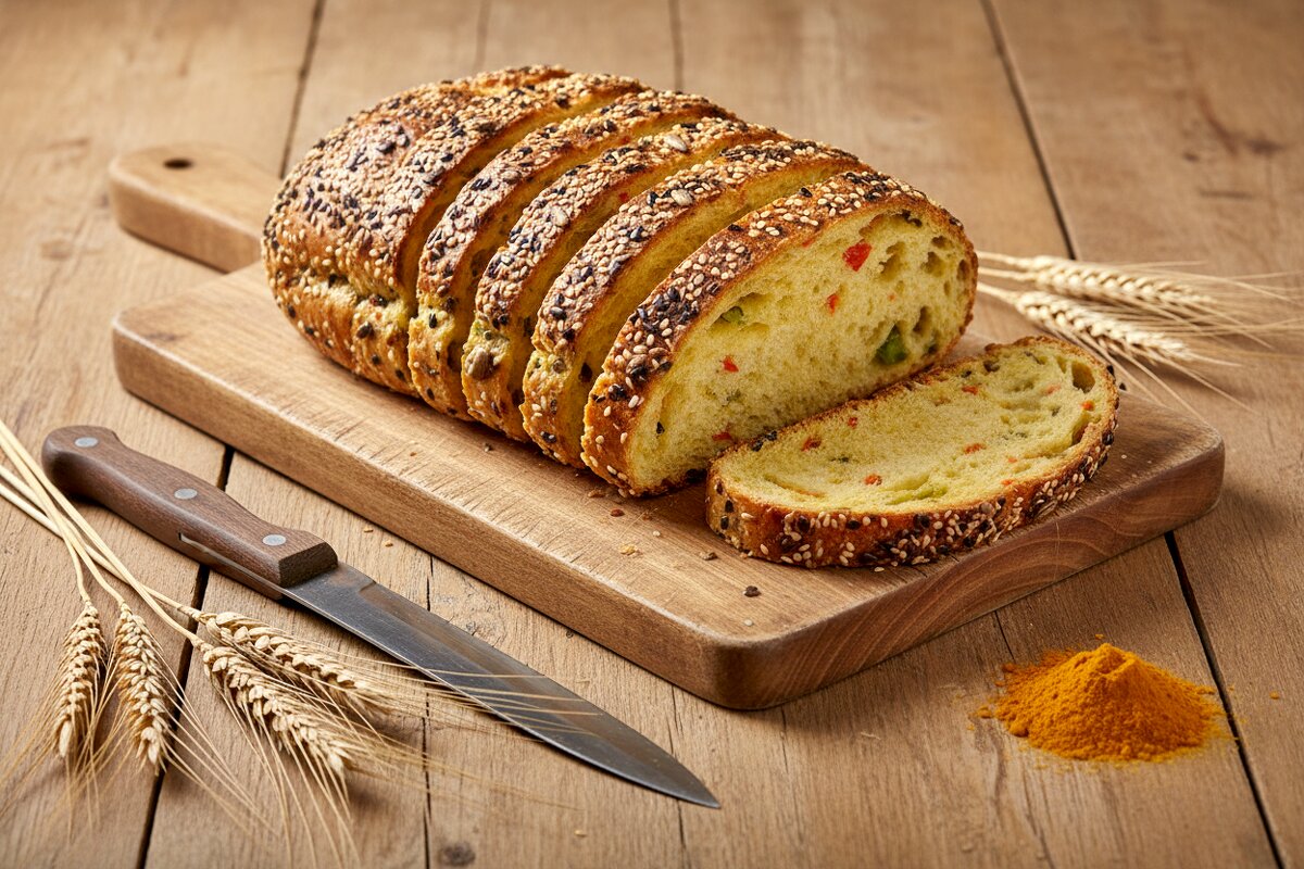 По моей фотографии Зернового хлеба с куркумой ИИ выдал такой натюрморт :) - Валерий Иванович