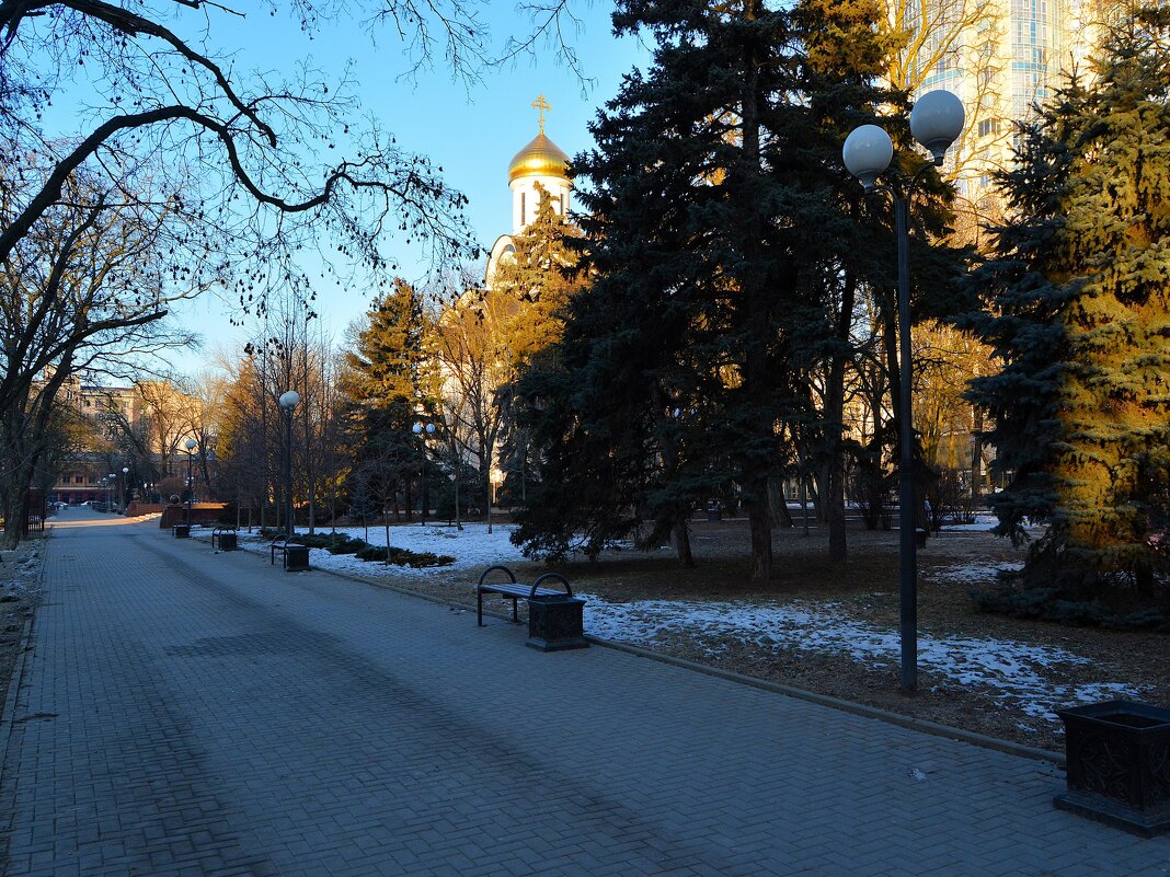 Ростов-на-Дону. Покровский сквер февральским утром. - Пётр Чернега Ростов-на-Дону. Покровский сквер февральским утром. - Пётр Чернега