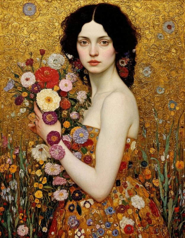 Женщина с цветами - Георгий Пичугин