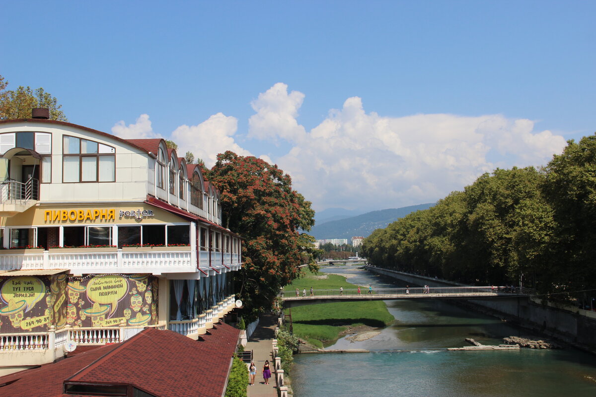 Река Сочи берет начало на склонах горы Большая Чура и впадает в Чёрное море. - Serega SchütZ