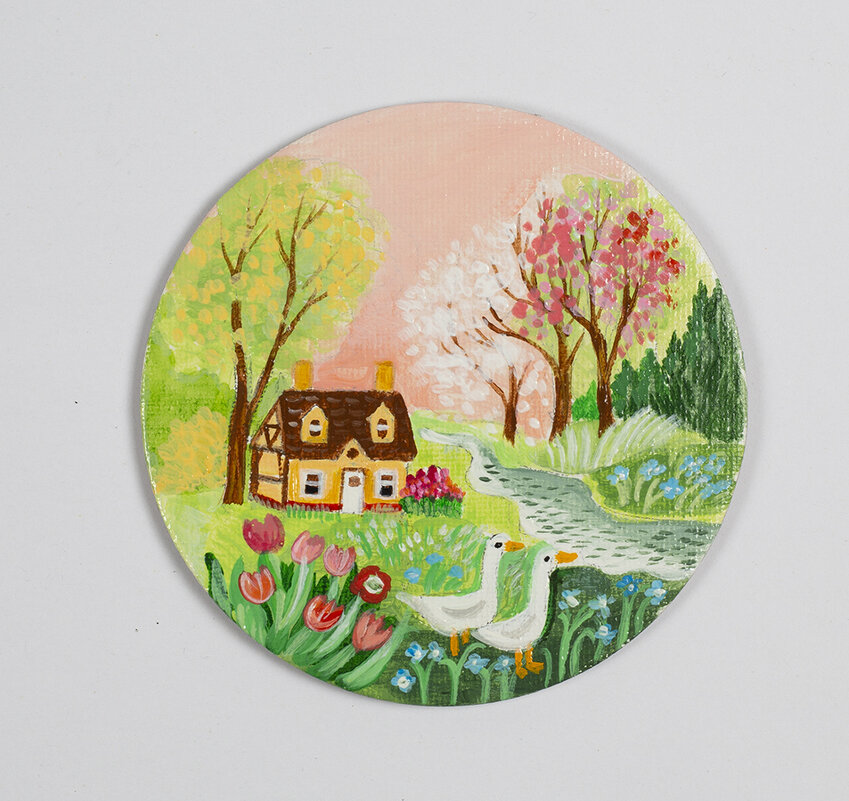 Ручеек. Картина на холсте на магните. - Ольга Бекетова