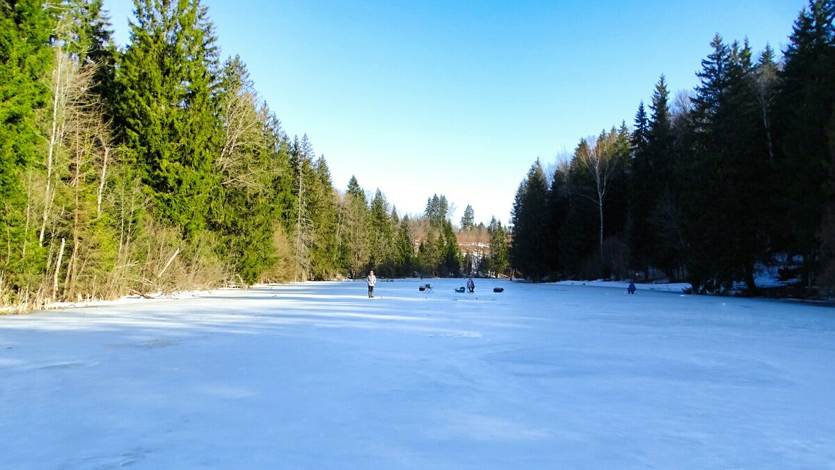 Рыбаки на льду пруда. - Милешкин Владимир Алексеевич Рыбаки на льду пруда. - Милешкин Владимир Алексеевич