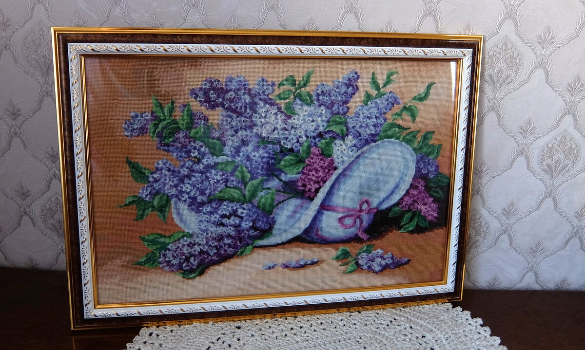 Вышивка "Сирень в шляпе". - Люба 