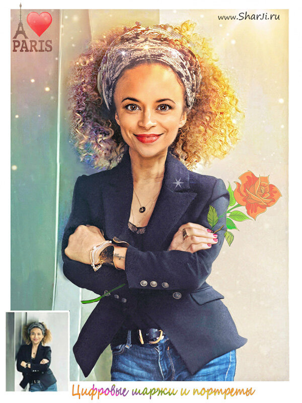 "Из Парижа с любовью" Портрет шарж. - Andrew Завго "Из Парижа с любовью" Портрет шарж. - Andrew Завго