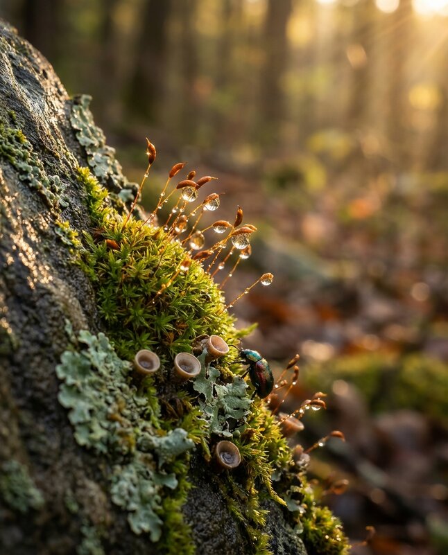 Лесной мох на камушке - Лилия 