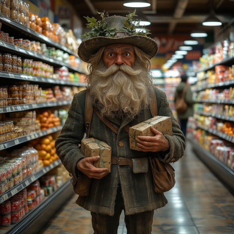 Леший в магазине. - Михаил Елочкин