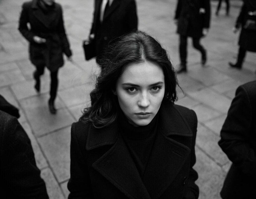 Девушка в толпе - ura Зелев