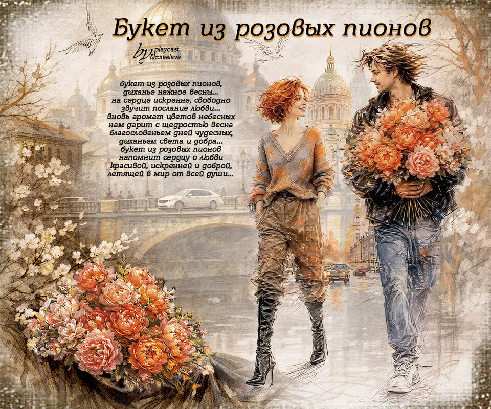 Букет из розовых пионов... - elenaslava 