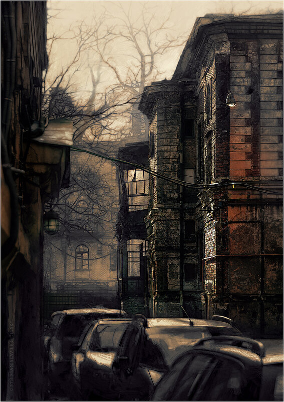My magic Petersburg_00686 Во дворе дома 4-6 на Английском пр. - Станислав Лебединский