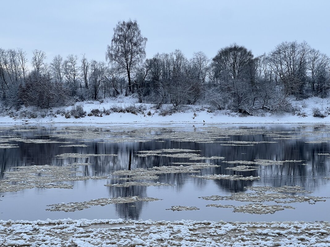 Западная Двина после снегопада. - Татьяна 