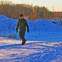 Январским утром  на реке с любимым псом! :: Владимир 