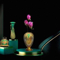 натюрморт в бирюзовых  тонах :: Е.М. ***