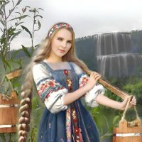 У реки Ингоды с коромыслом :: Екатерина Панова