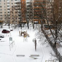 Мой двор после снегопада. :: Милешкин Владимир Алексеевич Мой двор после снегопада. :: Милешкин Владимир Алексеевич