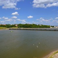 Чебоксары. Чебоксарский залив летом (вид с Московского моста). :: Пётр Чернега Чебоксары. Чебоксарский залив летом (вид с Московского моста). :: Пётр Чернега