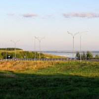 Вид на Каму и мост от кафе "Золотой карп" :: Александр Ильчевский 