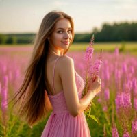 Девушка в поле :: Сергей Кочнев