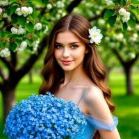 Девушка с незабутками :: Сергей Кочнев