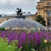 Памятник  «Георгий Победоносец» в окружении цветов. :: Татьяна Помогалова