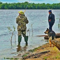 Июль...Рыбаки на Юганской Оби. :: Владимир 
