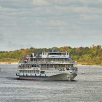 Круизнй теплоход на Волге у Балахны :: Алексей Р.