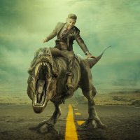 Человек на динозавре :: Галина Бочарова