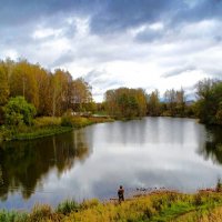 Одинокий рыбак. :: Милешкин Владимир Алексеевич Одинокий рыбак. :: Милешкин Владимир Алексеевич