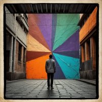 стрит-фотография в стиле Polaroid # 4 "Ценитель" :: дмитрий мякин