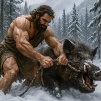 Геракл и эриманфский кабан :: Aleksey Afonin Геракл и эриманфский кабан :: Aleksey Afonin