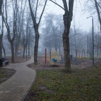 Туман в сквере :: Александр Синдерёв