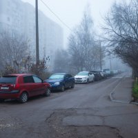 Дворы домов в тумане :: Александр Синдерёв