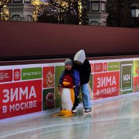 Лед, как синее стекло, скользко, весело, светло! :: Татьяна Помогалова
