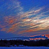 Январь...Морозный закат за городом! :: Владимир Январь...Морозный закат за городом! :: Владимир