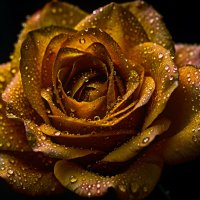 Лепестки чайных роз  в каплях, блеском ласкают :: Римма Волченко