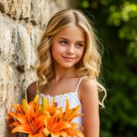 Девочка с цветами :: Сергей Кочнев Девочка с цветами :: Сергей Кочнев