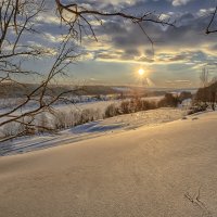 ... морозный, январский вечер на Оке ... :: Дмитрий Сундеев ... морозный, январский вечер на Оке ... :: Дмитрий Сундеев