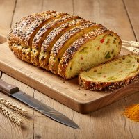 По моей фотографии Зернового хлеба с куркумой ИИ выдал такой натюрморт :) :: Валерий Иванович