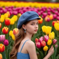 Девочка с тюльпанами :: Сергей Кочнев