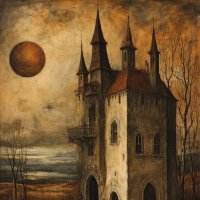 Дом с балконом под Луной :: Георгий Пичугин Дом с балконом под Луной :: Георгий Пичугин