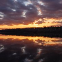 Обской  осенний закат :: Антон Лихач