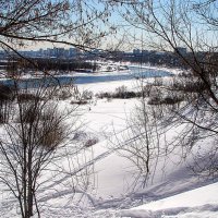 Вид с крутого обрыва на Москва-реку,,, :: Анатолий Колосов
