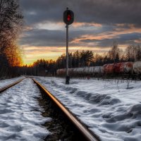 Рельсы, уходящие в закат :: Григорий П