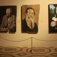 Нестор Энгельке / Достоевский / Толстой / дерево, топоропись / Автопортрет / 2020 :: zavitok * Нестор Энгельке / Достоевский / Толстой / дерево, топоропись / Автопортрет / 2020 :: zavitok *