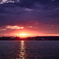 Закат на Обском водохранилище :: Леонид Демидов Закат на Обском водохранилище :: Леонид Демидов