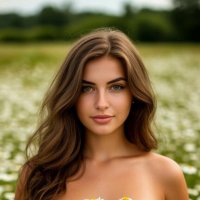 Девушка с ромашками